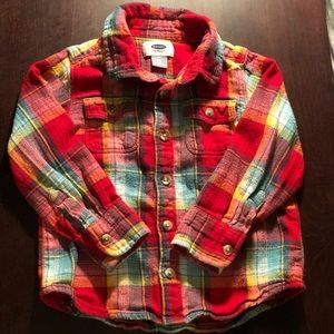 Red Flannel Button-Down Shirt